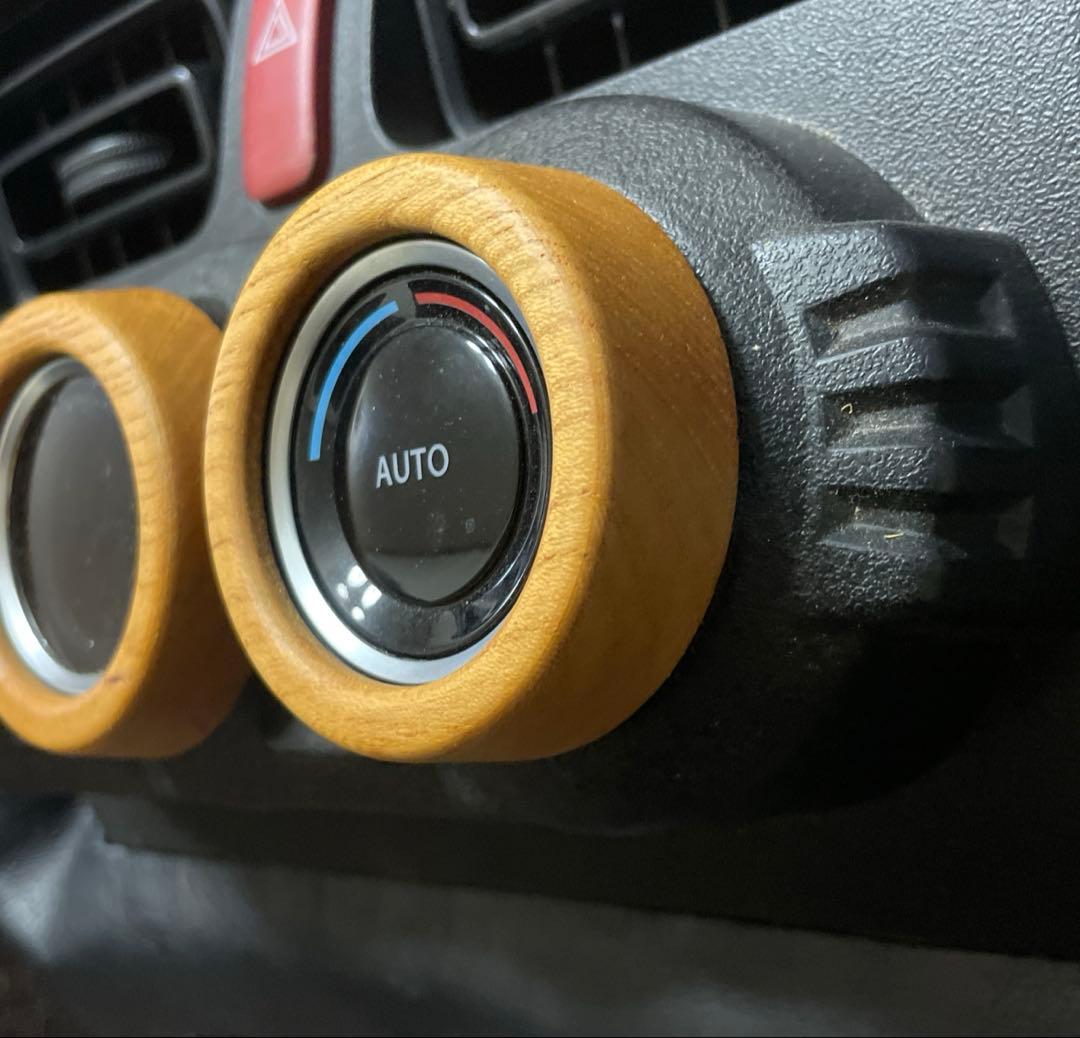 のらくま様用 ジムニーJB64《欅製》エアコンダイヤルリング3点セット