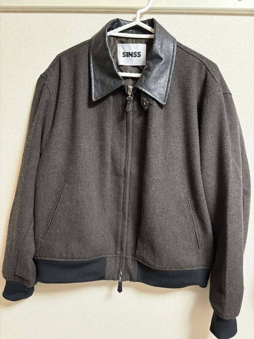 SINSS ツイードショートブルゾン　ブラウン　M SINSS ブルゾン アウター Tweed short blouson / ツイードショート