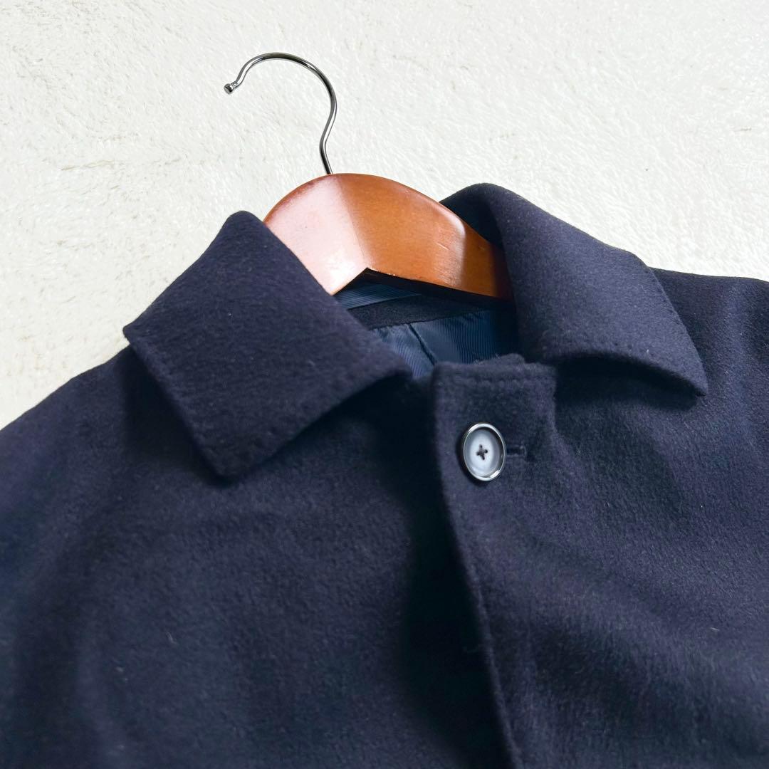美品✨EDIFICE エディフィス カシミア ステンカラーコート ネイビー