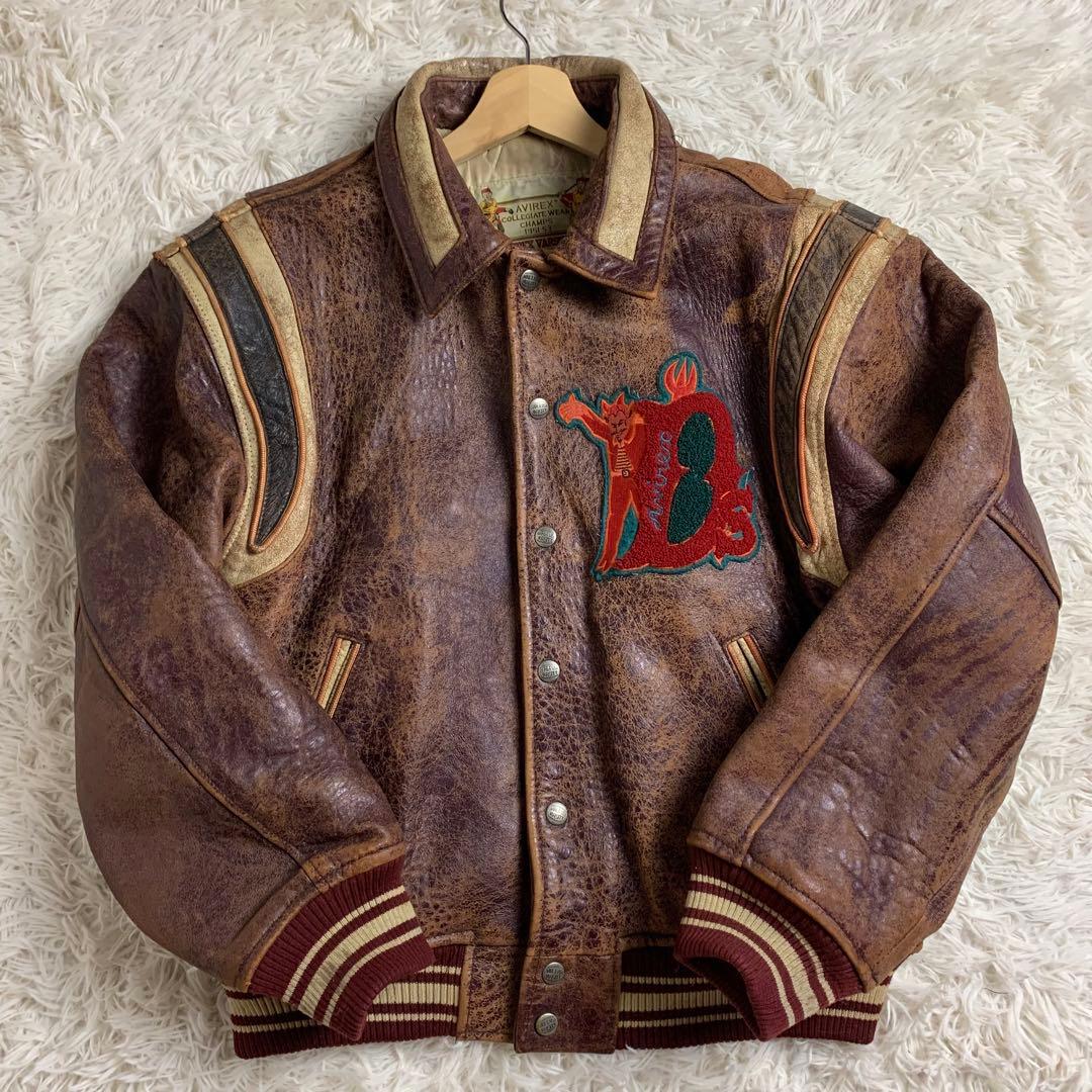 希少 アヴィレックス レザースタジャン DEVIL 90s アーカイブ - メルカリ