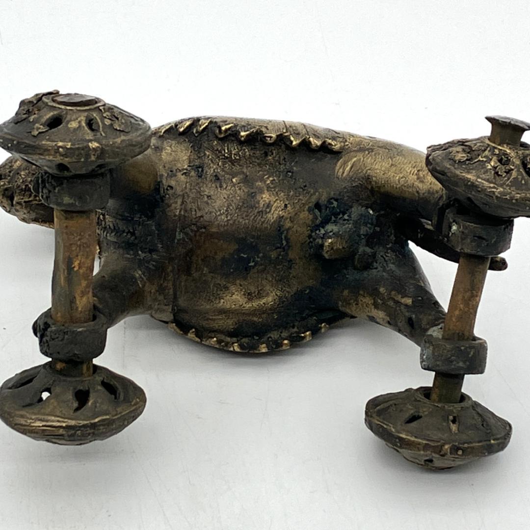 インド 寺院玩具 ヴィンテージ 馬 ウマ 動物 置物 真鍮 アンティーク