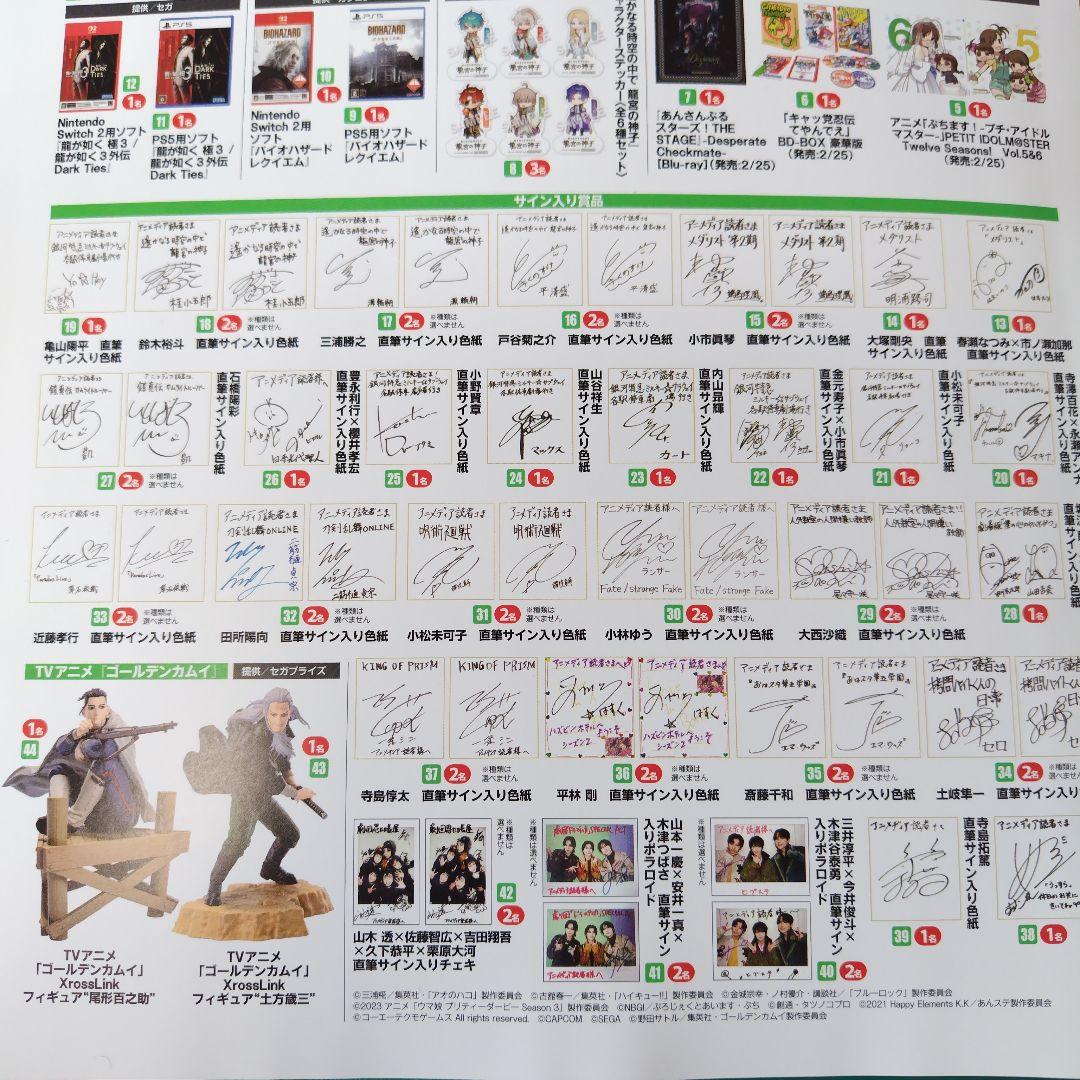 アニメディア 2026年3月号 プレゼント応募ハガキ2枚 - メルカリ