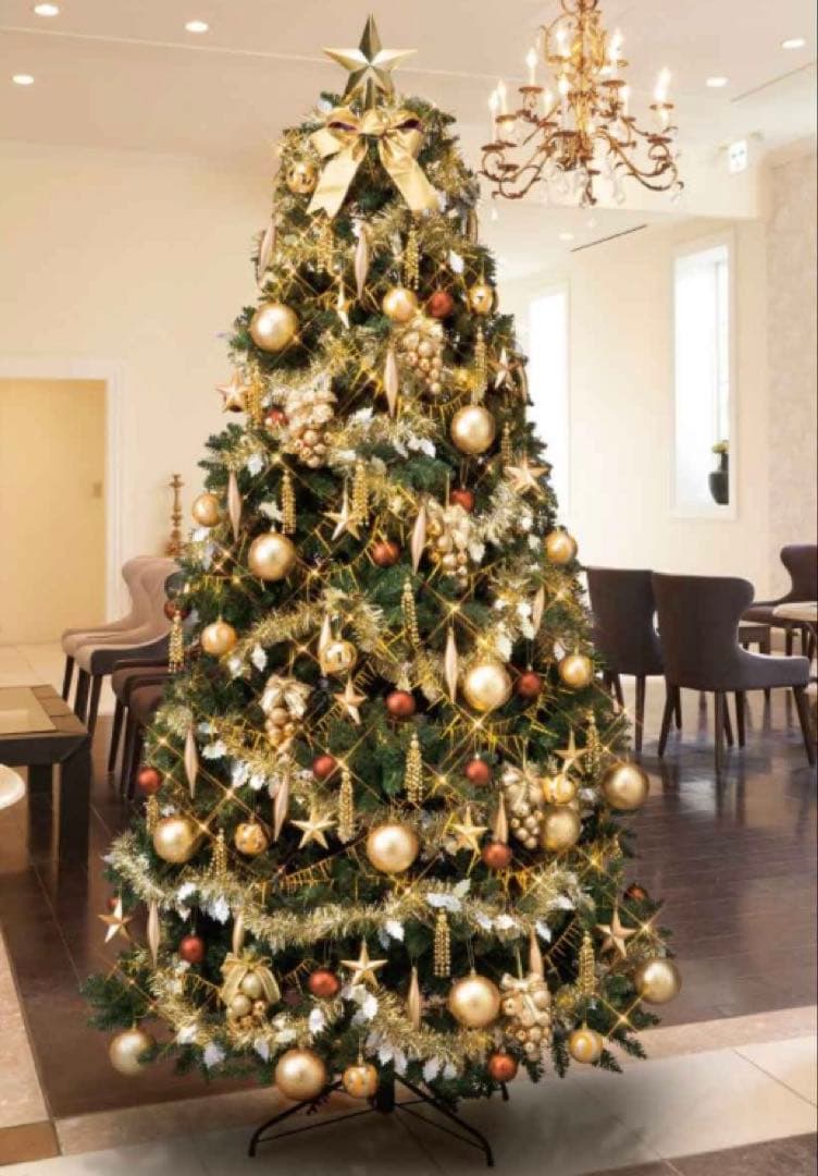コンチネンタルクリスマスツリーセット　ゴールド　 180cm 楽天市場】コンチネンタルツリーセット ゴールド H180cmニュアンスの
