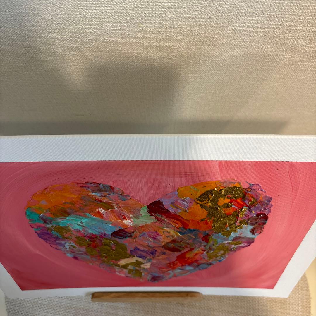 テクスチャーアート アクリル画 ハート 現代アート 開運アート