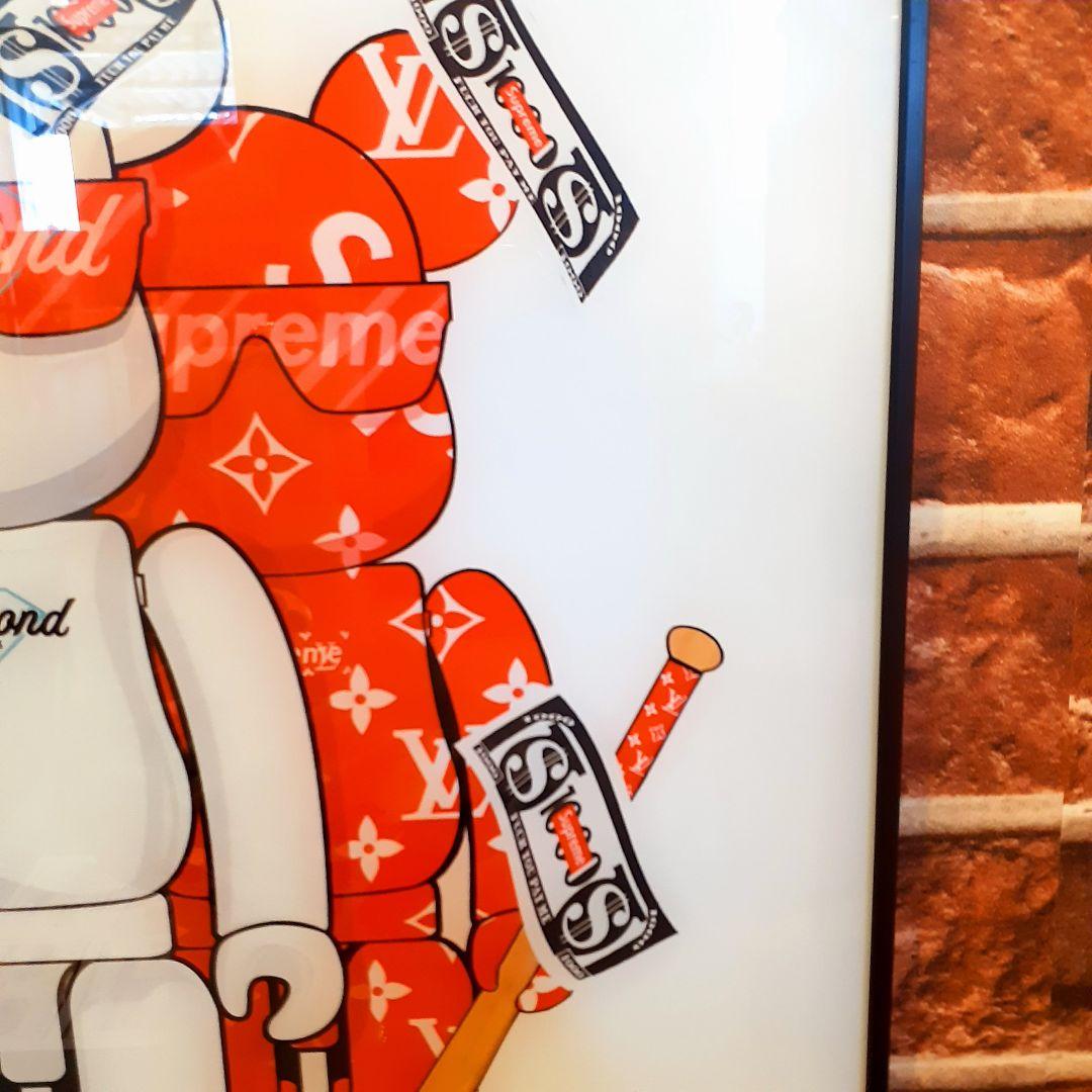 特殊ミラーアートパネル ベアブリック Louis Vuitton Supreme - メルカリ