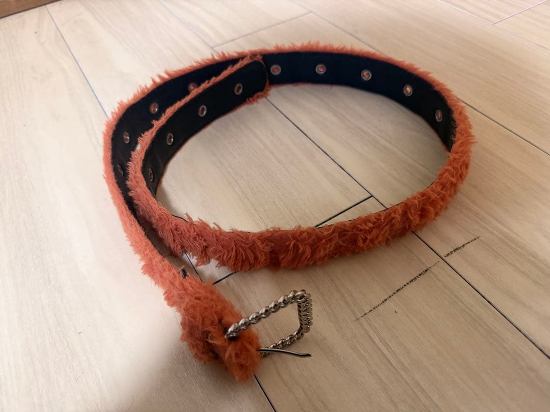 AFB オレンジ　ファーベルト AFB オレンジ ファーベルト チェーンバックル S - メルカリ