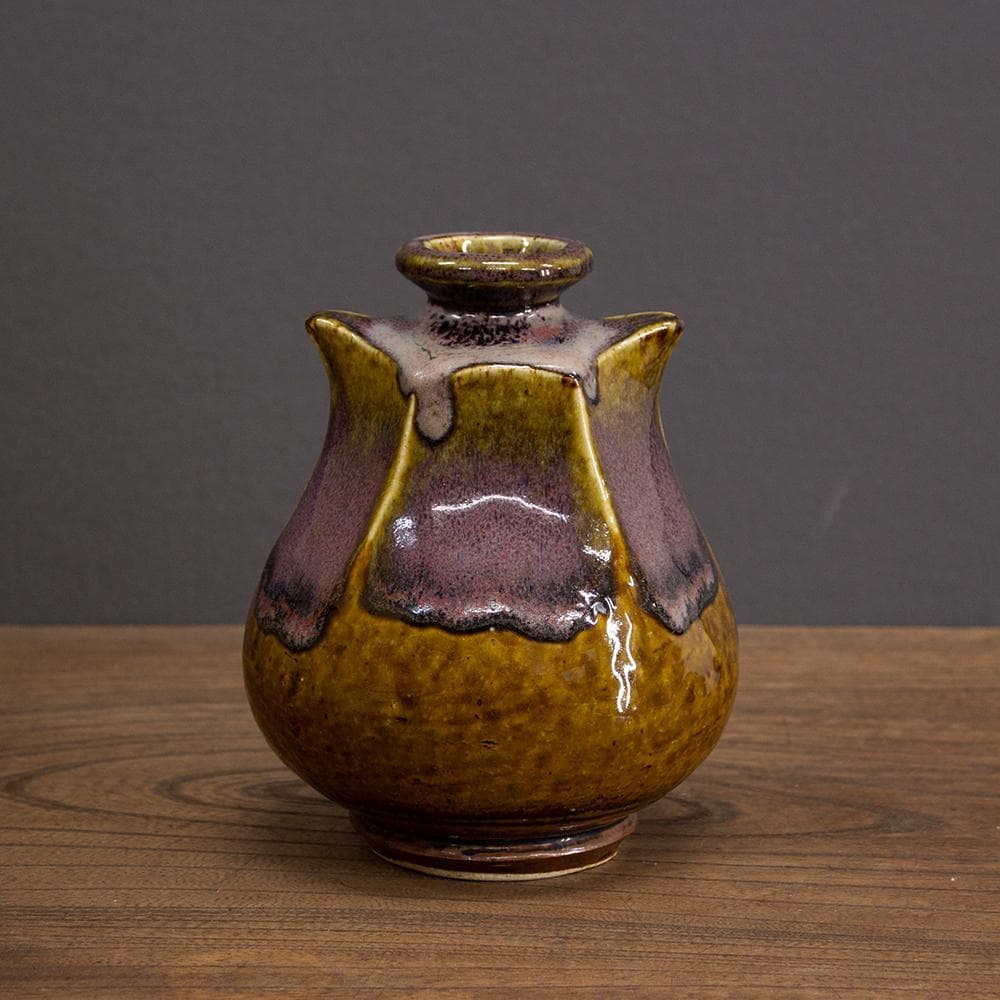 錦山焼 花瓶 フラワーベース 高さ17.6cm 民芸 昭和レトロ （1） 花瓶 23cm フラワーベース 花器 雑貨 レトロ 山本寛斎 kansai fine