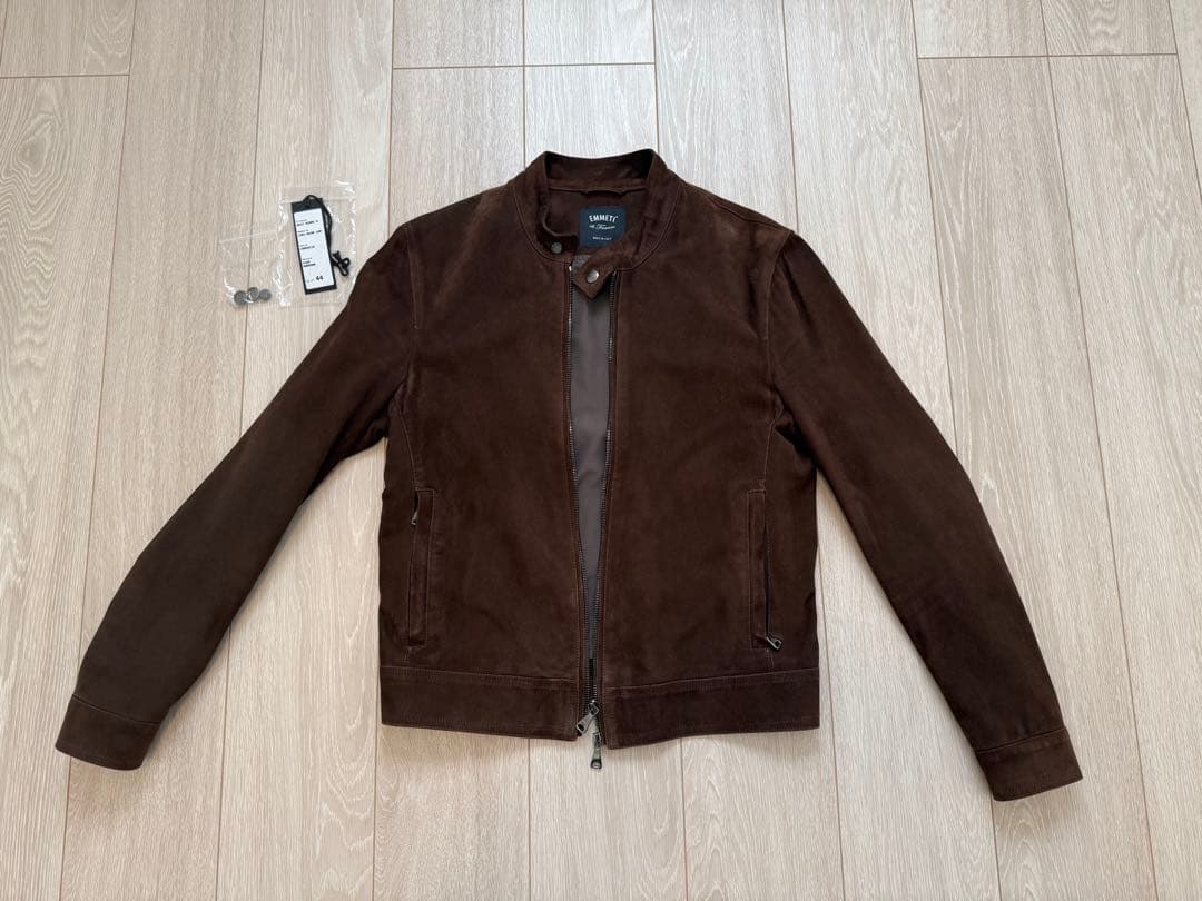 EMMETI エンメティ マロン（こげ茶 ）スエード シングルライダース EMMETI - H UOMO アッカ ウォモ ゴートスエード シングルライダース