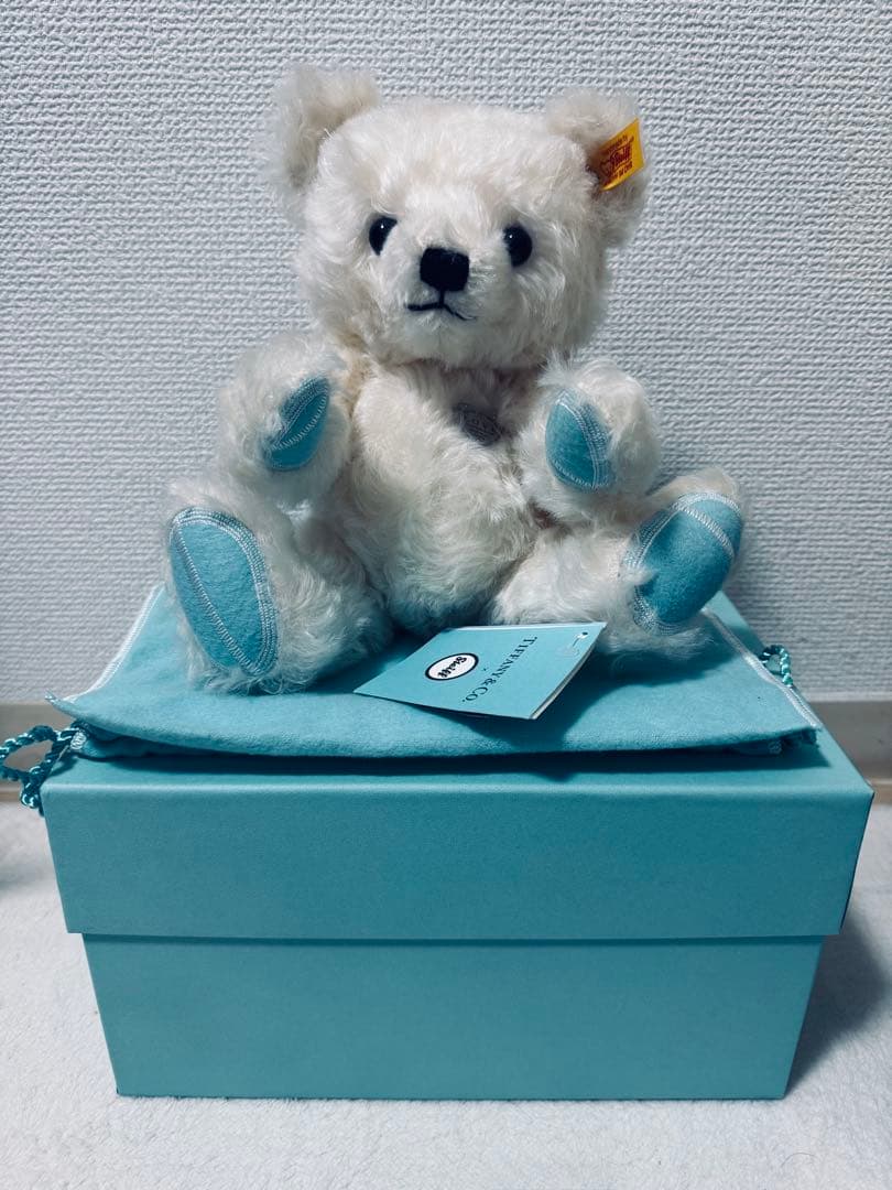 ティファニー×シュタイフ　ぬいぐるみ　ホワイトテディベア ティファニー x シュタイフ コラボベアー 20AW限定カラー｜Starkradeの