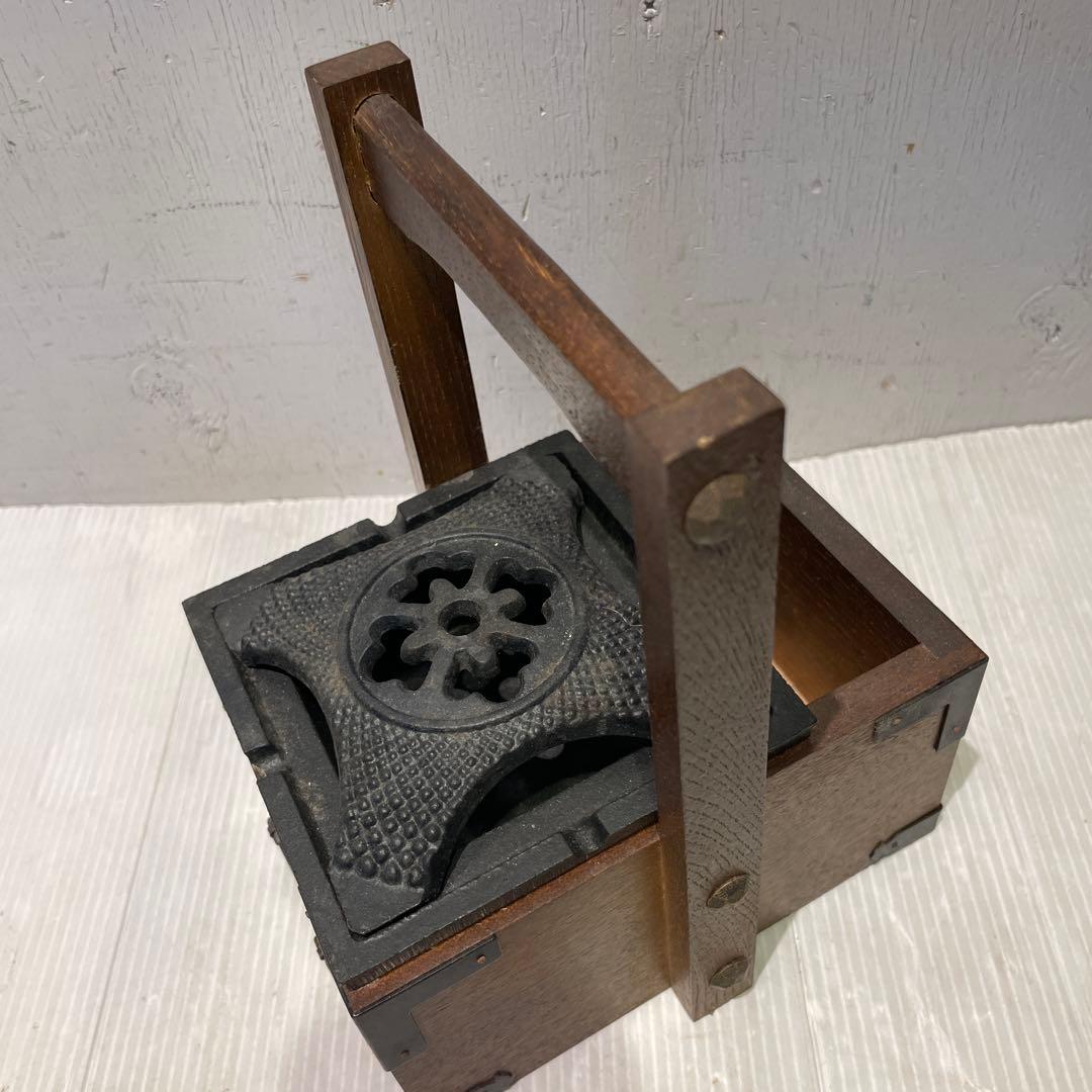 一点もの 希少品 【和骨董】木製 火鉢 煙草盆 抽斗付き 時代物 灰皿