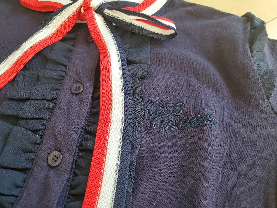 キスオンザグリーン】レディースゴルフウェア セットアップ リボン配色