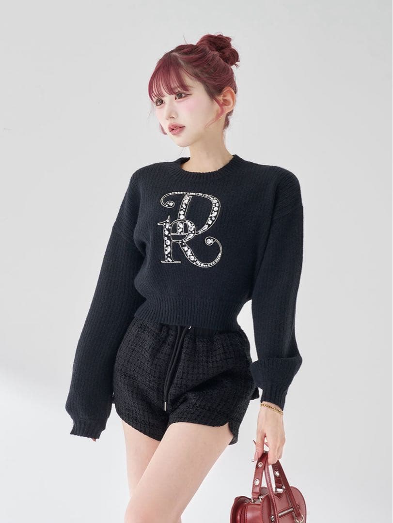 Darich　DRビジューボリュームリブニットトップス DRビジューボリュームリブニットトップス（ニット/セーター）｜Darich