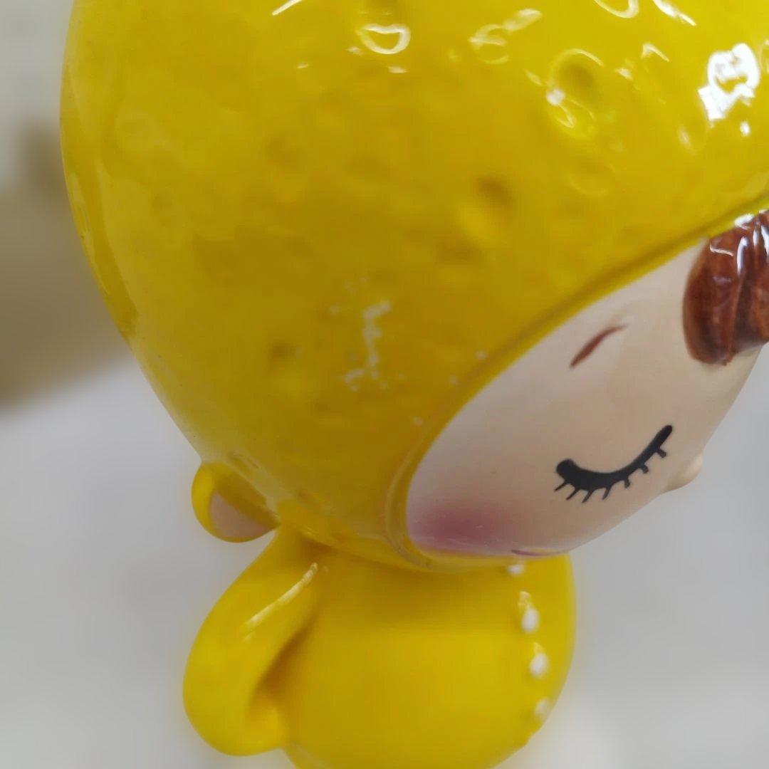 昭和レトロ 内藤ルネ レモン 陶器 貯金箱