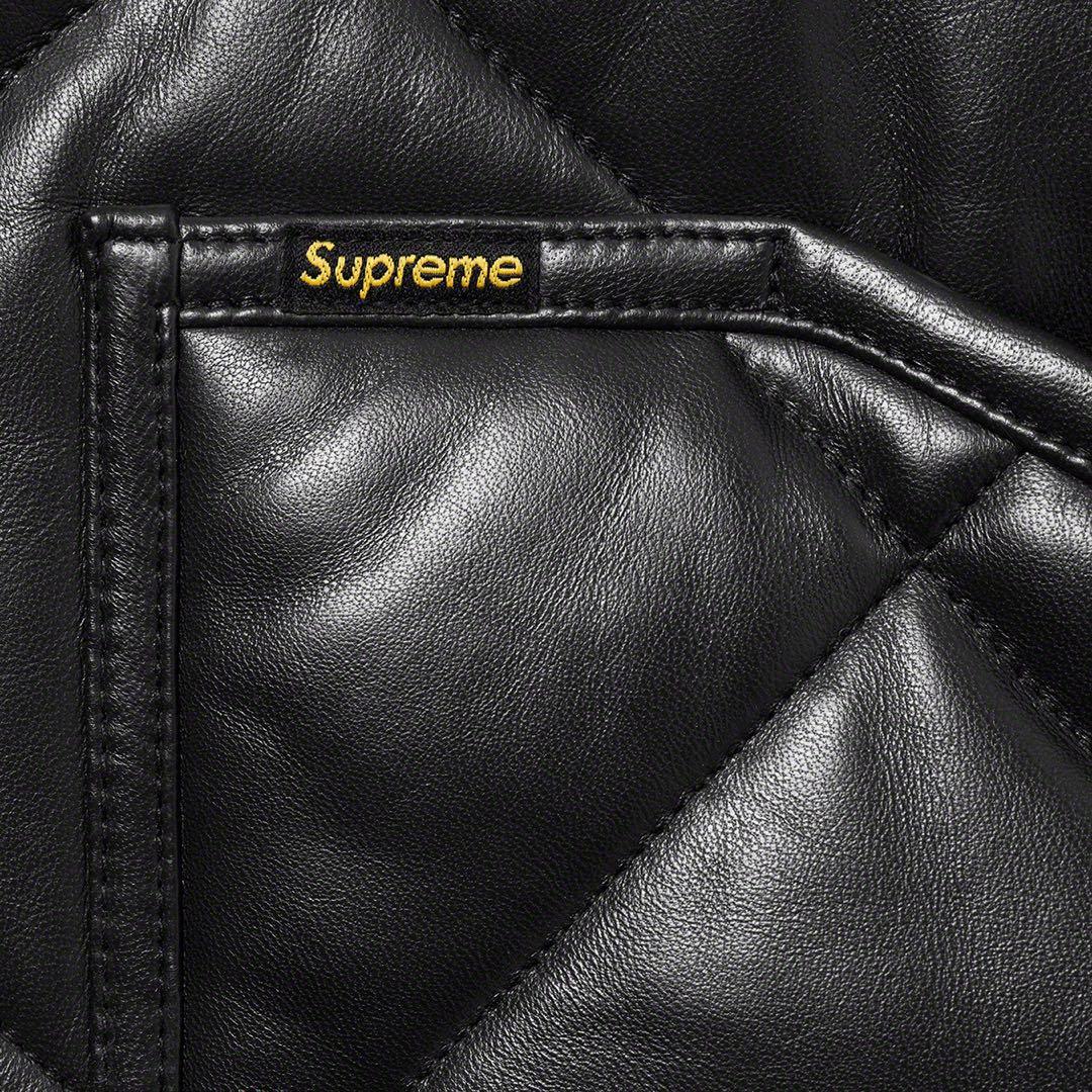 Supreme Quilted Leather Work Jacket 黒 - メルカリ