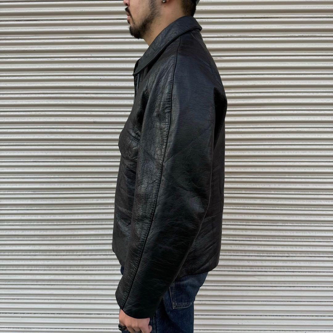 40s 50s イタリア軍 実物 モーターサイクル ジャケット ライダース L