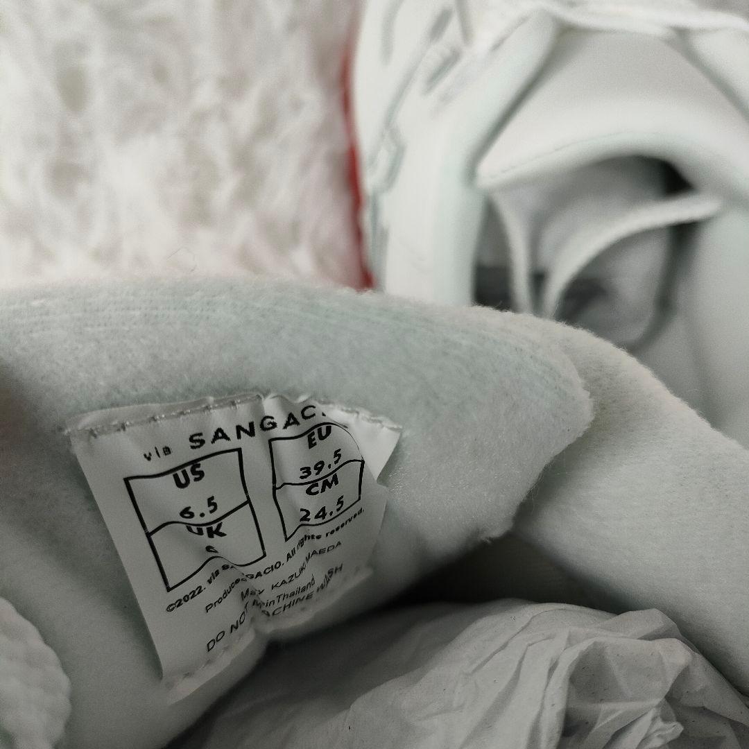 新品未使用♪ サンガッチョ にゅ スニーカー 本革 白 赤 厚底 24.5cm