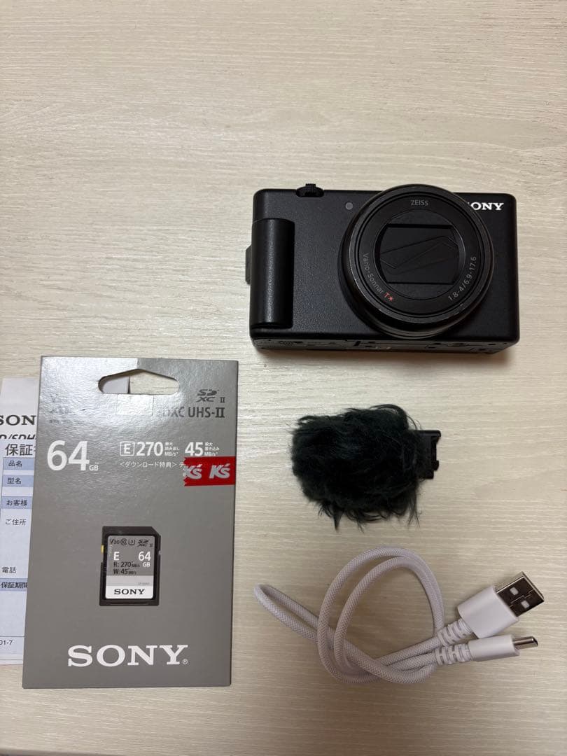 SONY vlog cam zv-1 ii (zv-1M2)メモリーカード付き VLOGCAM ZV-1 II シューティンググリップキット ブラック ZV-1M2G BQ