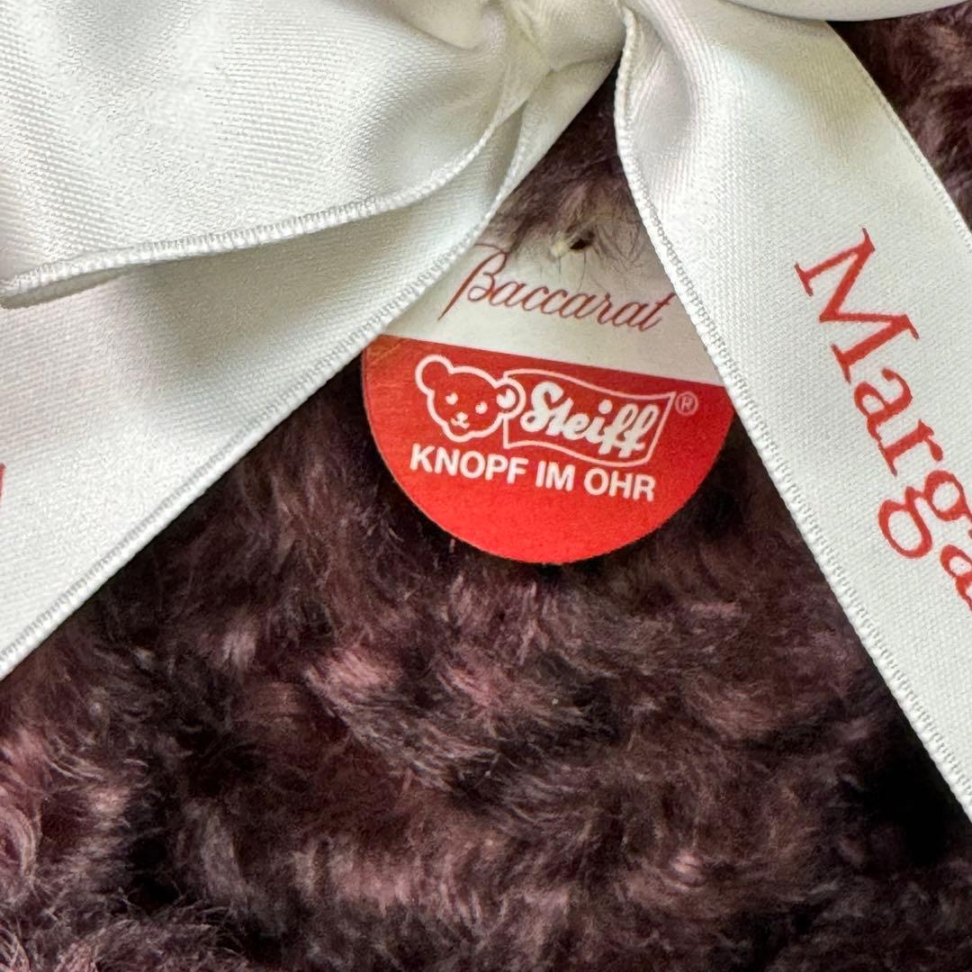 138-25 シュタイフ バカラ コラボ ペンダント付 テディベア ボルドー