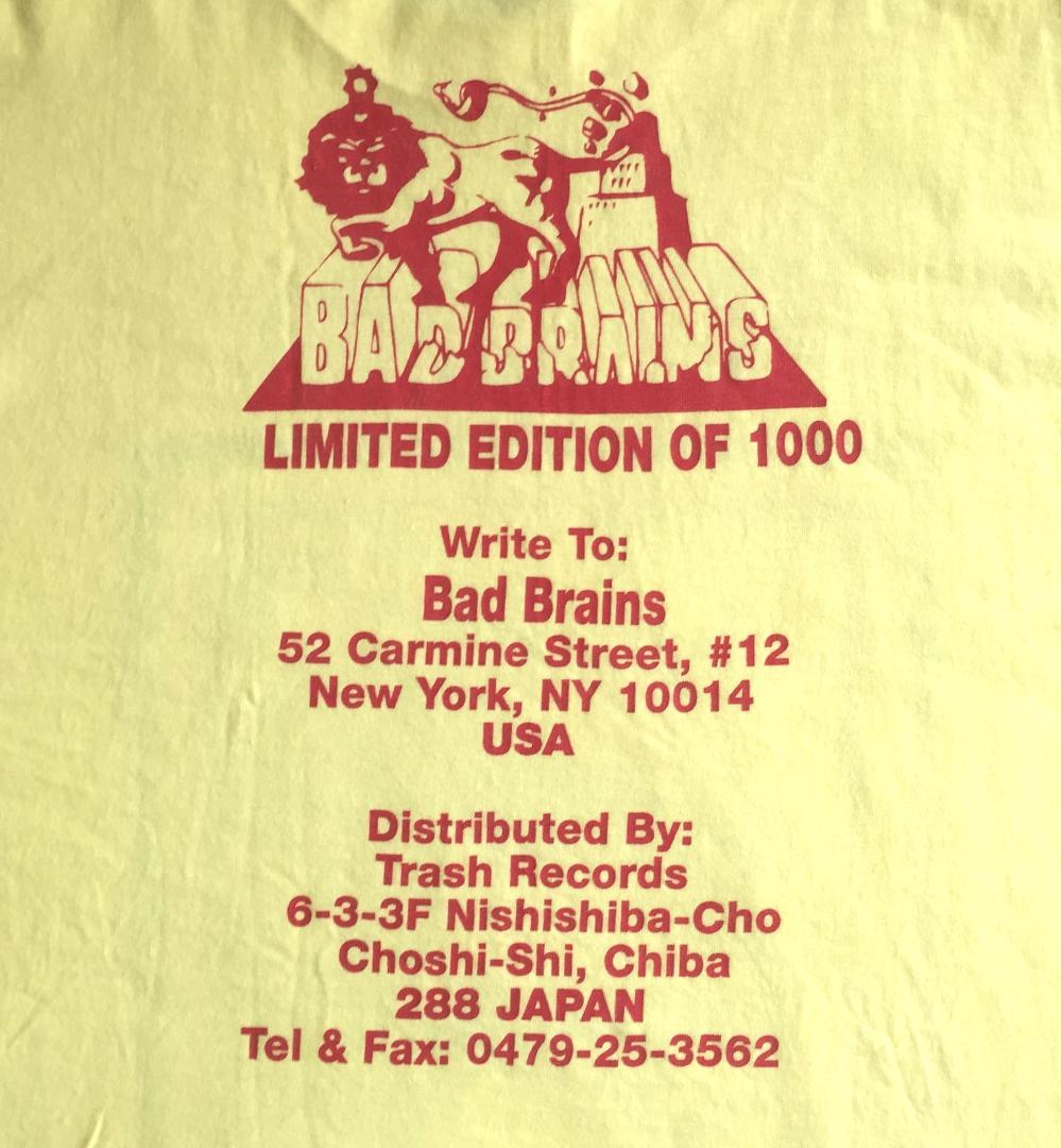 ビンテージ Bad Brains Tシャツ 95年製 1000枚限定