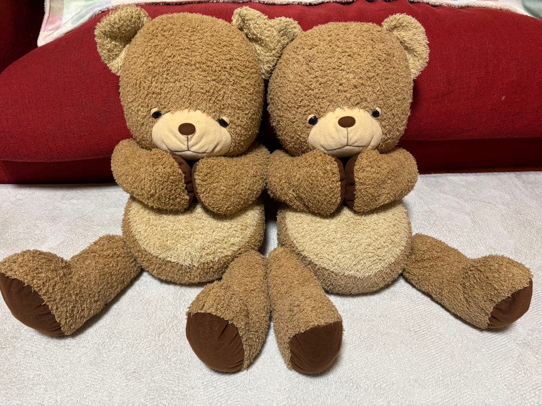 サン・アロー 大きめなテディベア 2体 レトロ くたくた インテリアにも
