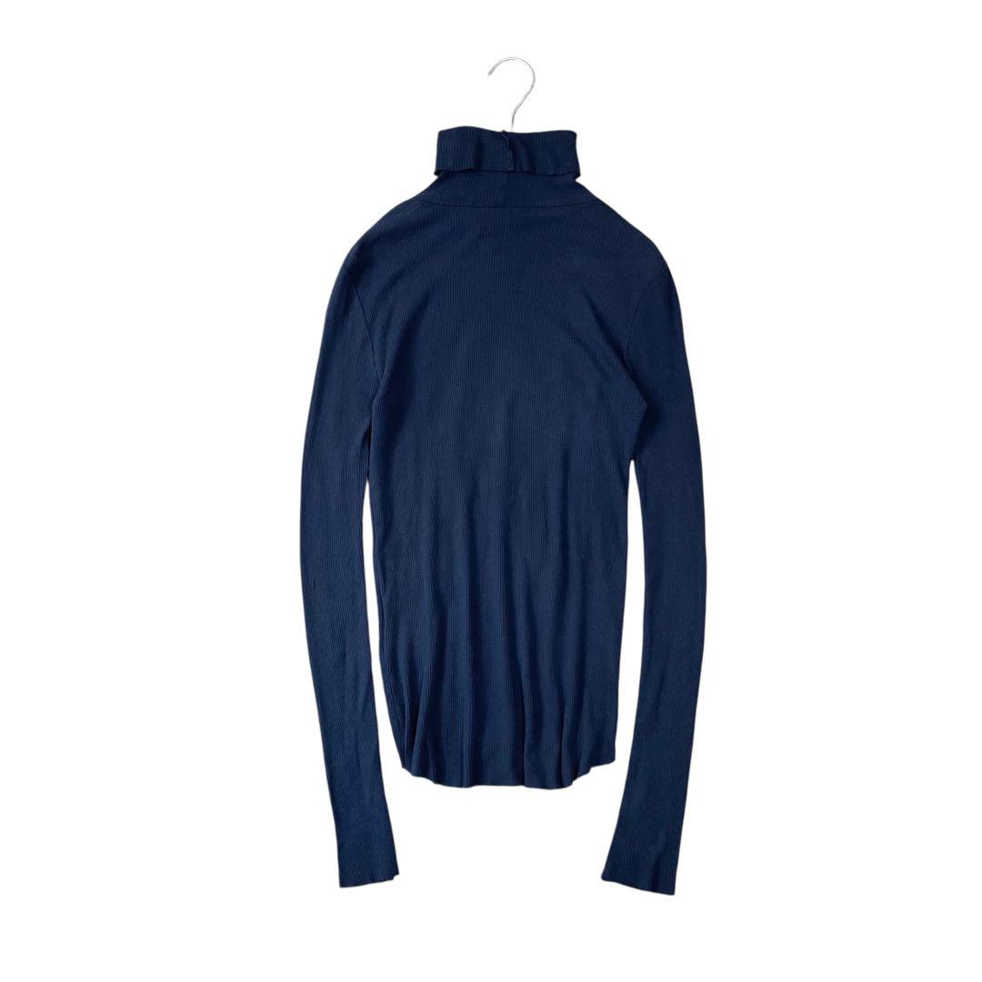 人気ネイビー】美品✨SOEJU カシミヤ混タートルネックカットソー リブ