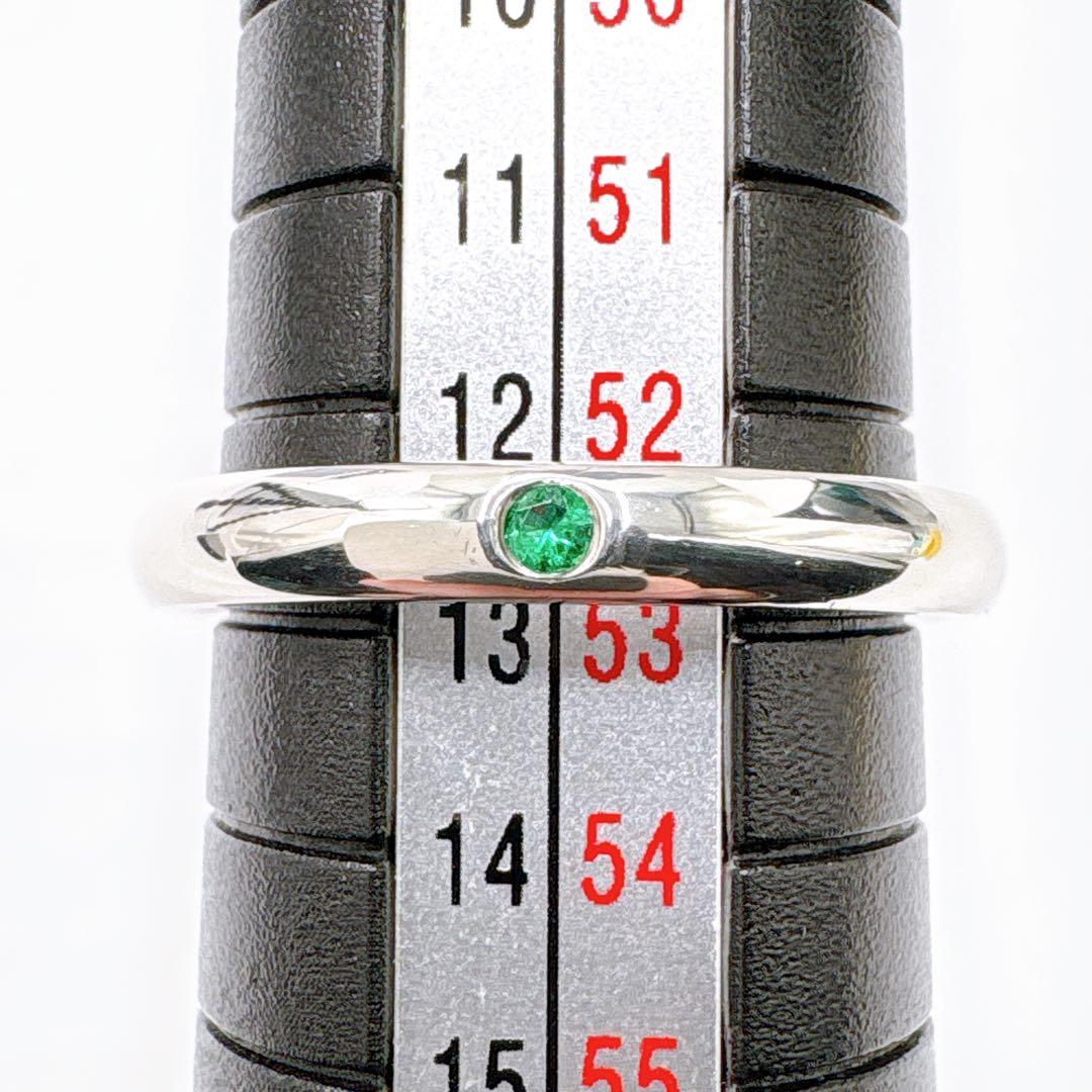 極美品 ティファニー スタッキングバンド エメラルド 12.5号 シルバー