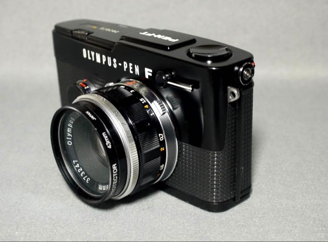 【良品】オリンパスペンFT F.Zuiko Auto-S 38mm F1.8 黒 ハーフサイズカメラのPEN FTブラックとF.Zuiko Auto S 38mm f1.8、G