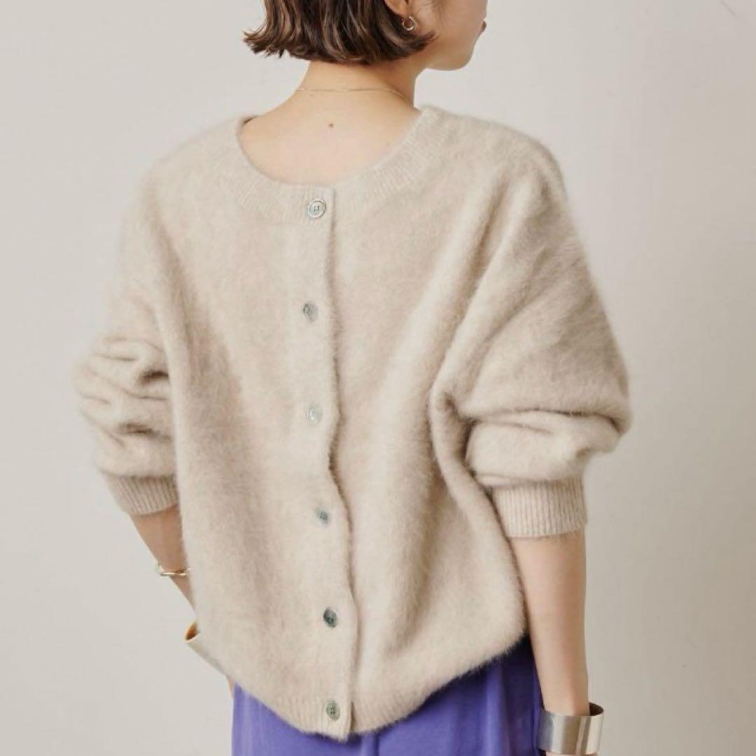 Omekashi ファーカシミヤ カーディガン 2WAY アイボリー Fサイズ