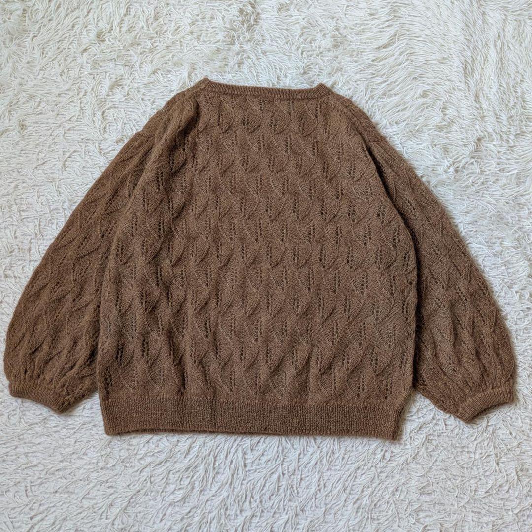 《新品タグ付》HUG O WaR/ハグオーワー　リーフ編みパフスリーブセーター