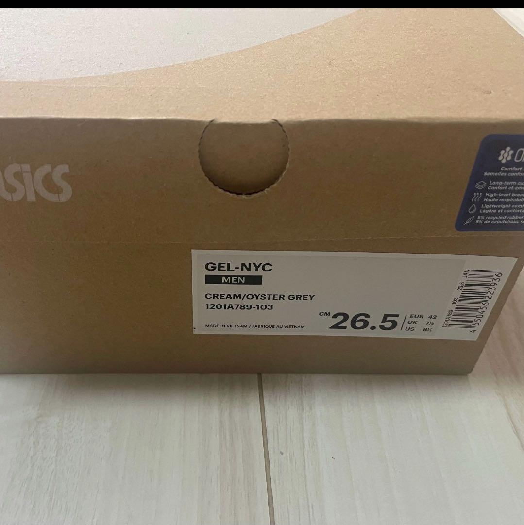 靴 ASICS gel nyc cream oyster gray 26.5cm