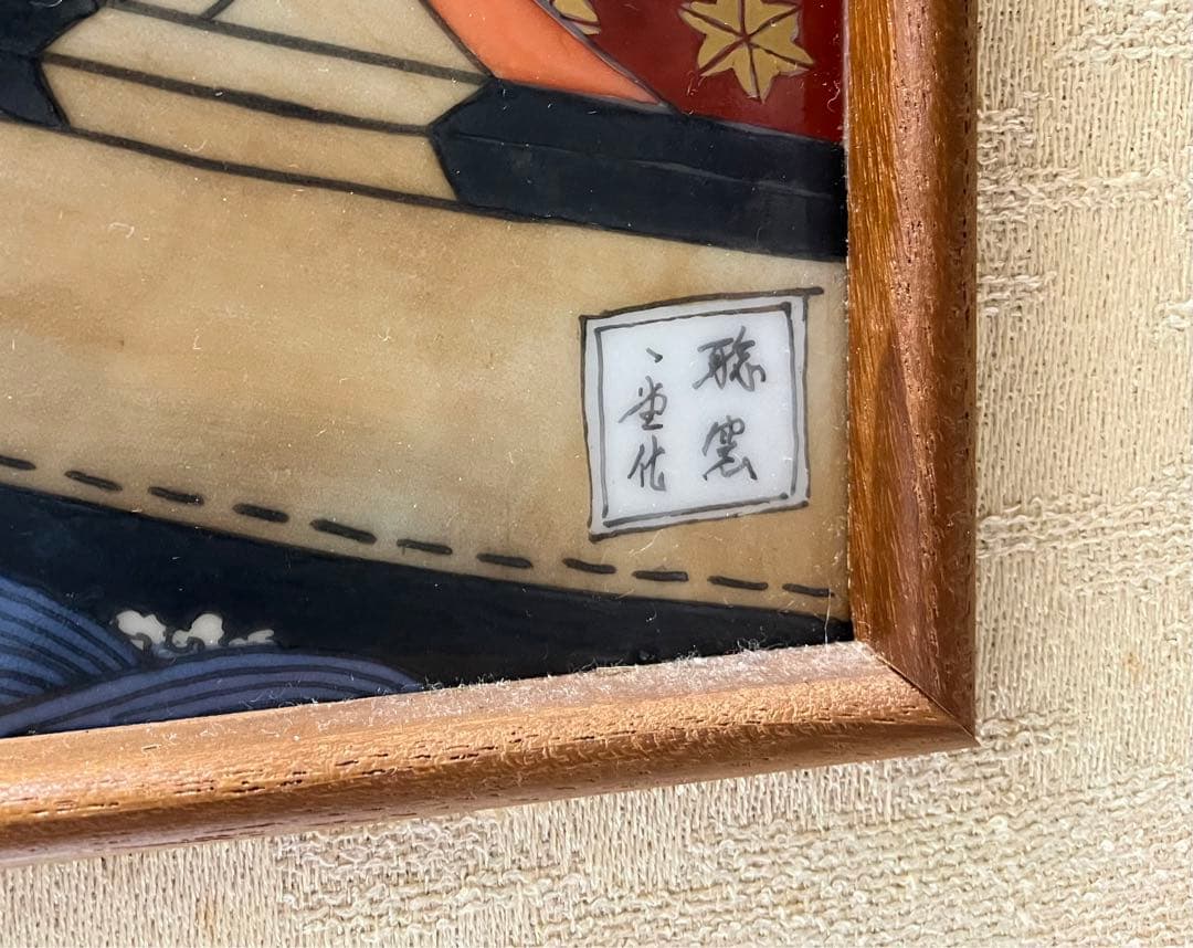 H40 有田焼聡窯 辻一堂作 浮世絵屏風