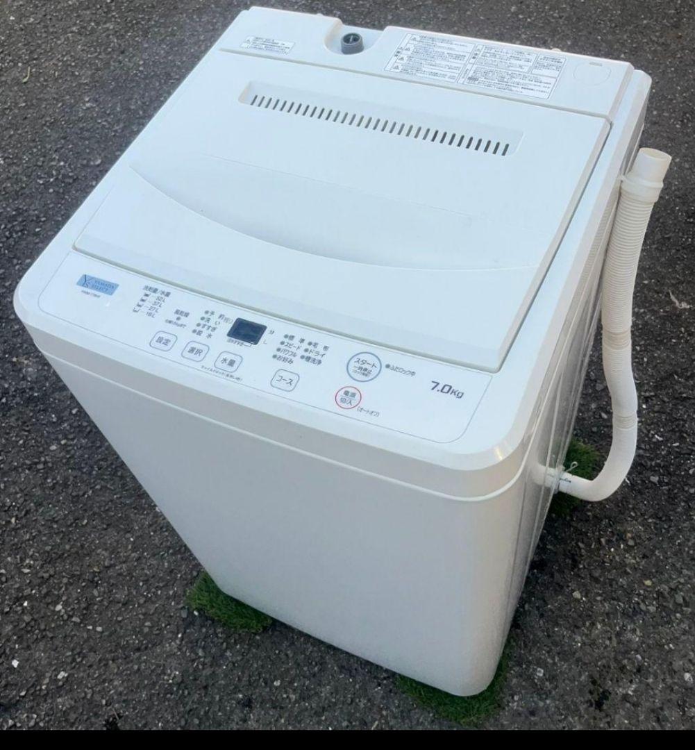 ヤマダ洗濯機 7.0kg パワフル洗浄スピードコース　風乾燥機能付き2021年製