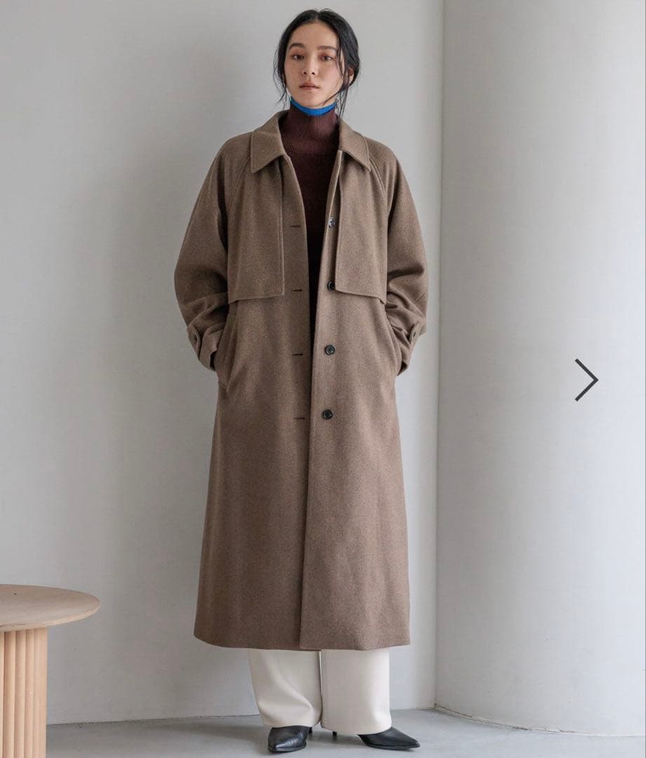 LOWRYS FARM ローリーズファーム ウールライクヨークコート ブラウン