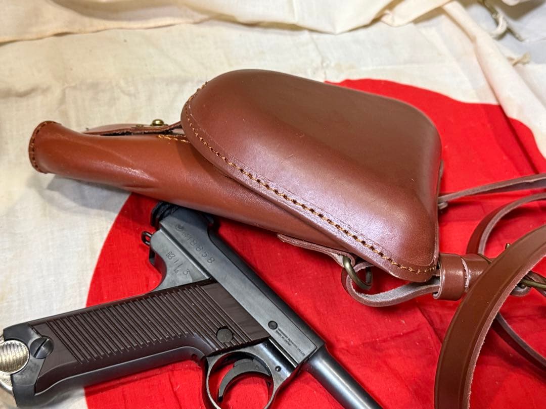 A）日本軍 南部14年式拳銃嚢 ホルスター（複製品）サバゲ 陸軍 将校 下