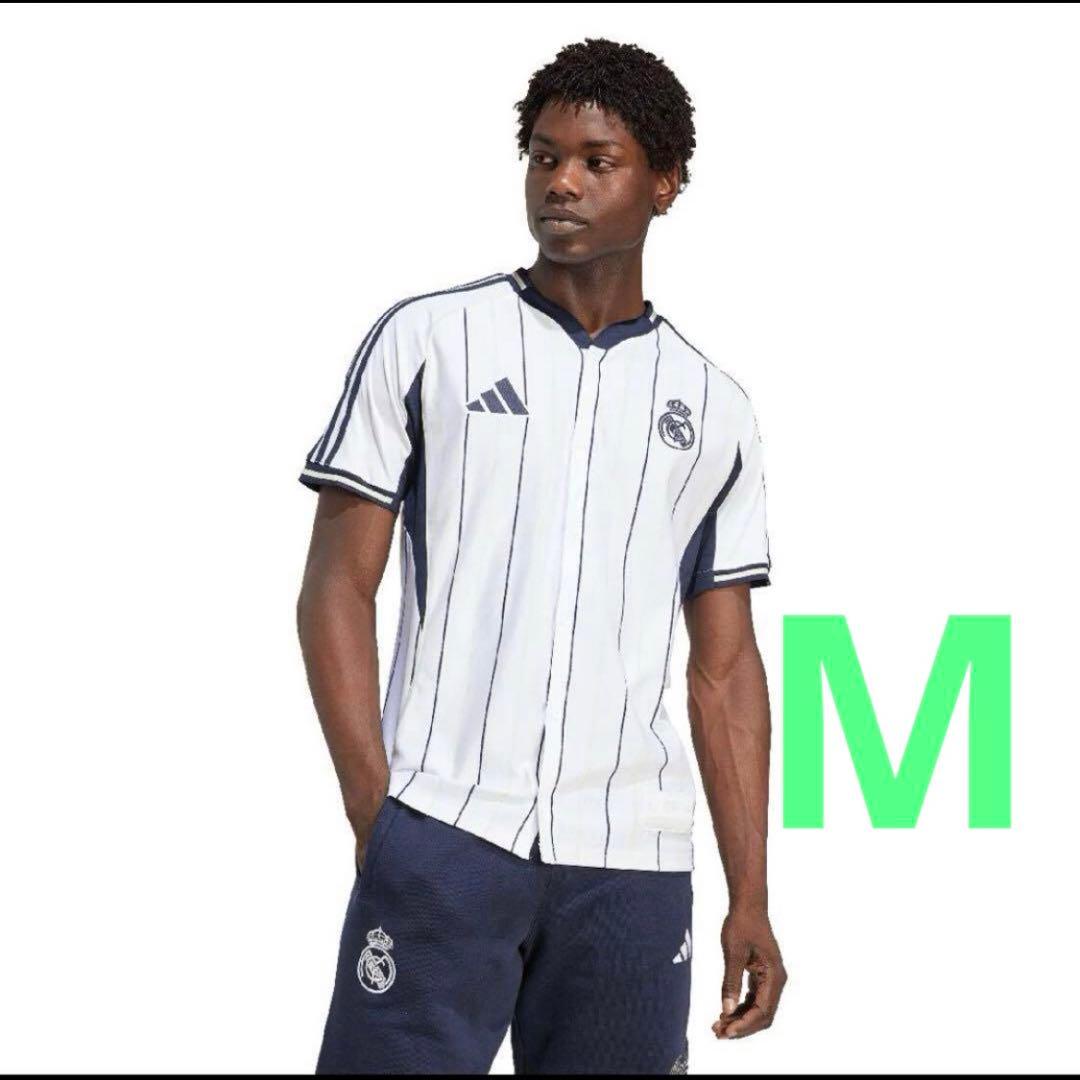 レアルマドリード ベースボールシャツ ユニフォーム M アディダス(adidas) サッカーウェア レプリカシャツ レアル