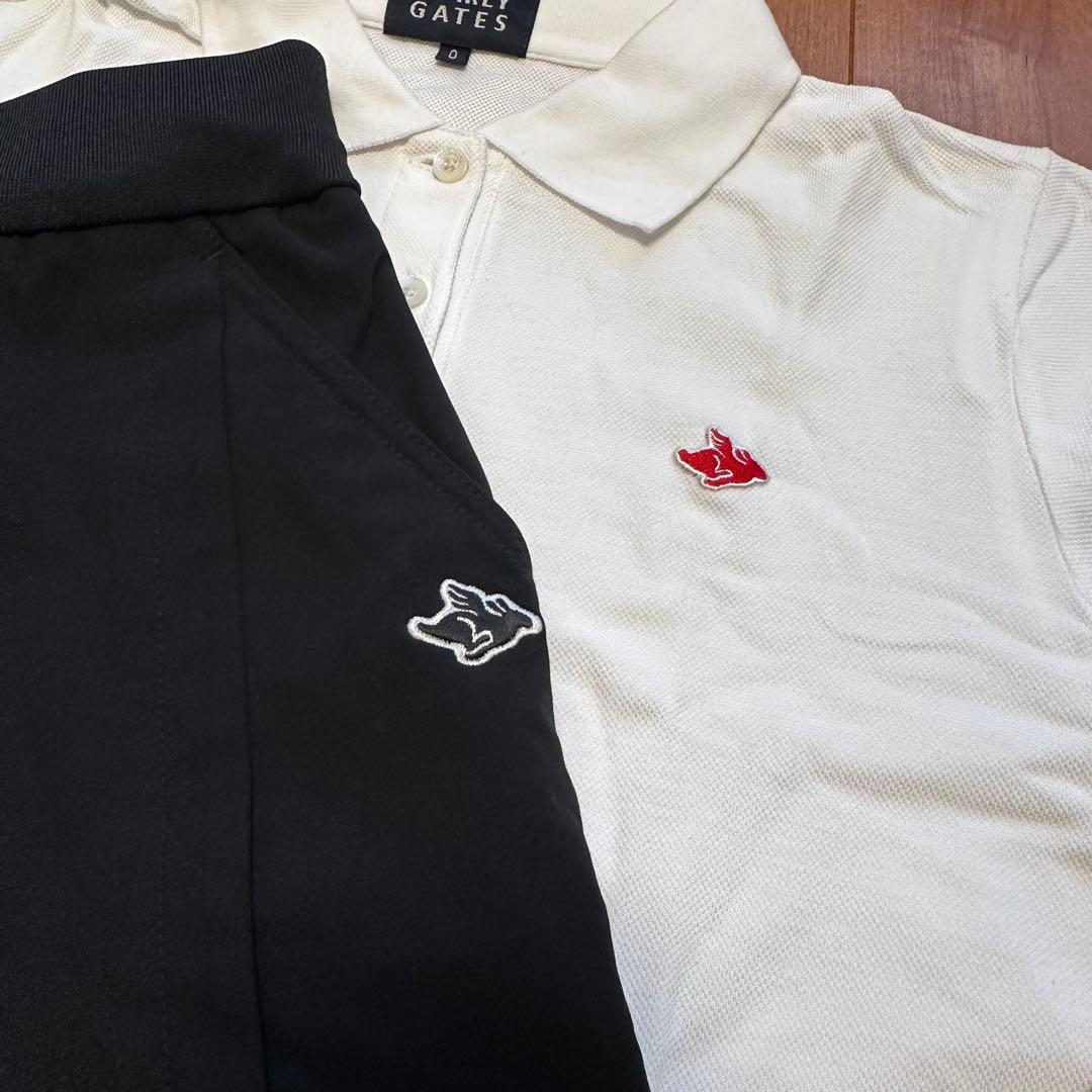 パーリーゲイツ 半袖ポロシャツ スカート アクセサリー付き サイズ0 白