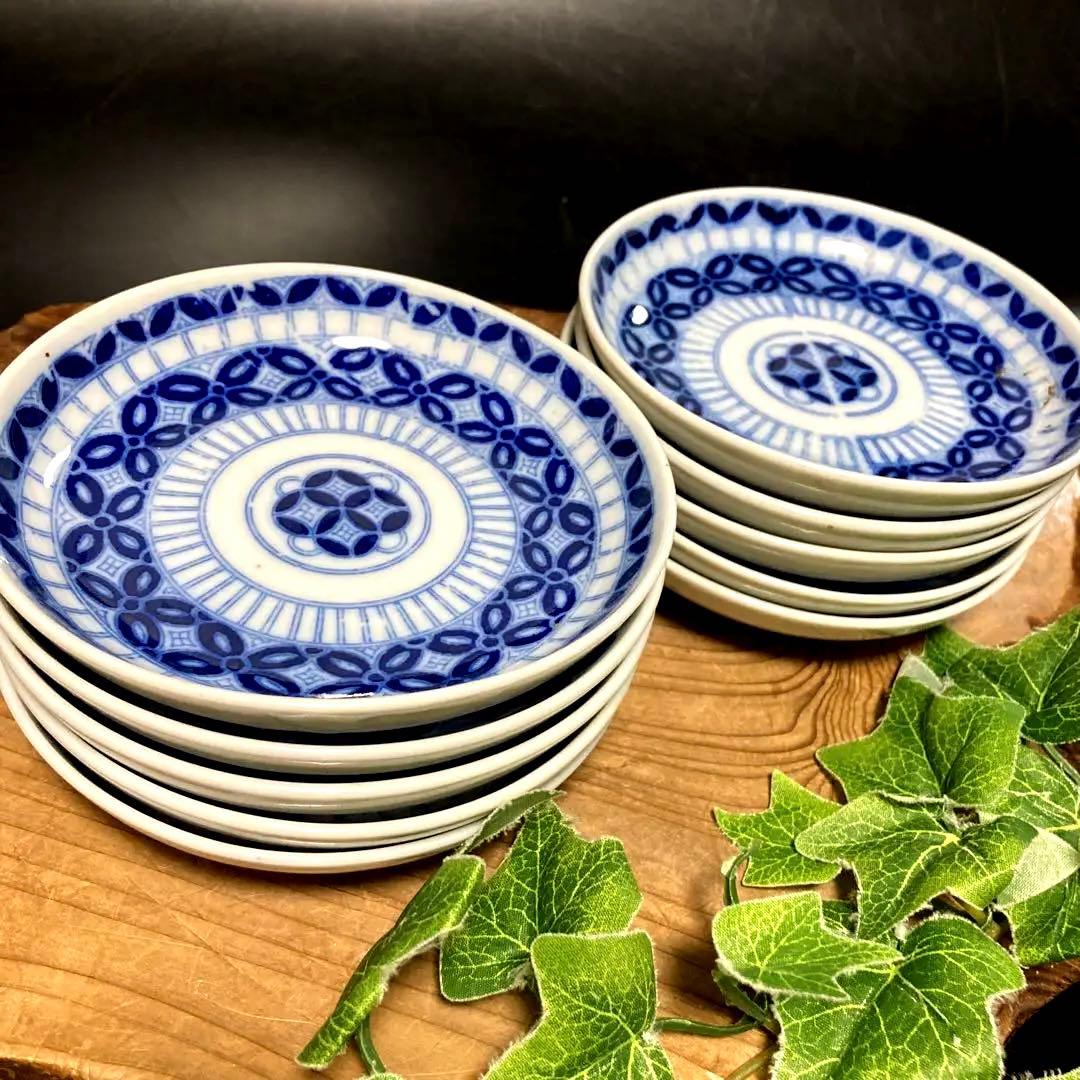 骨董品 古伊万里焼 転写 印判皿 印判手 鯰皿 小皿 銘々皿 アンティーク