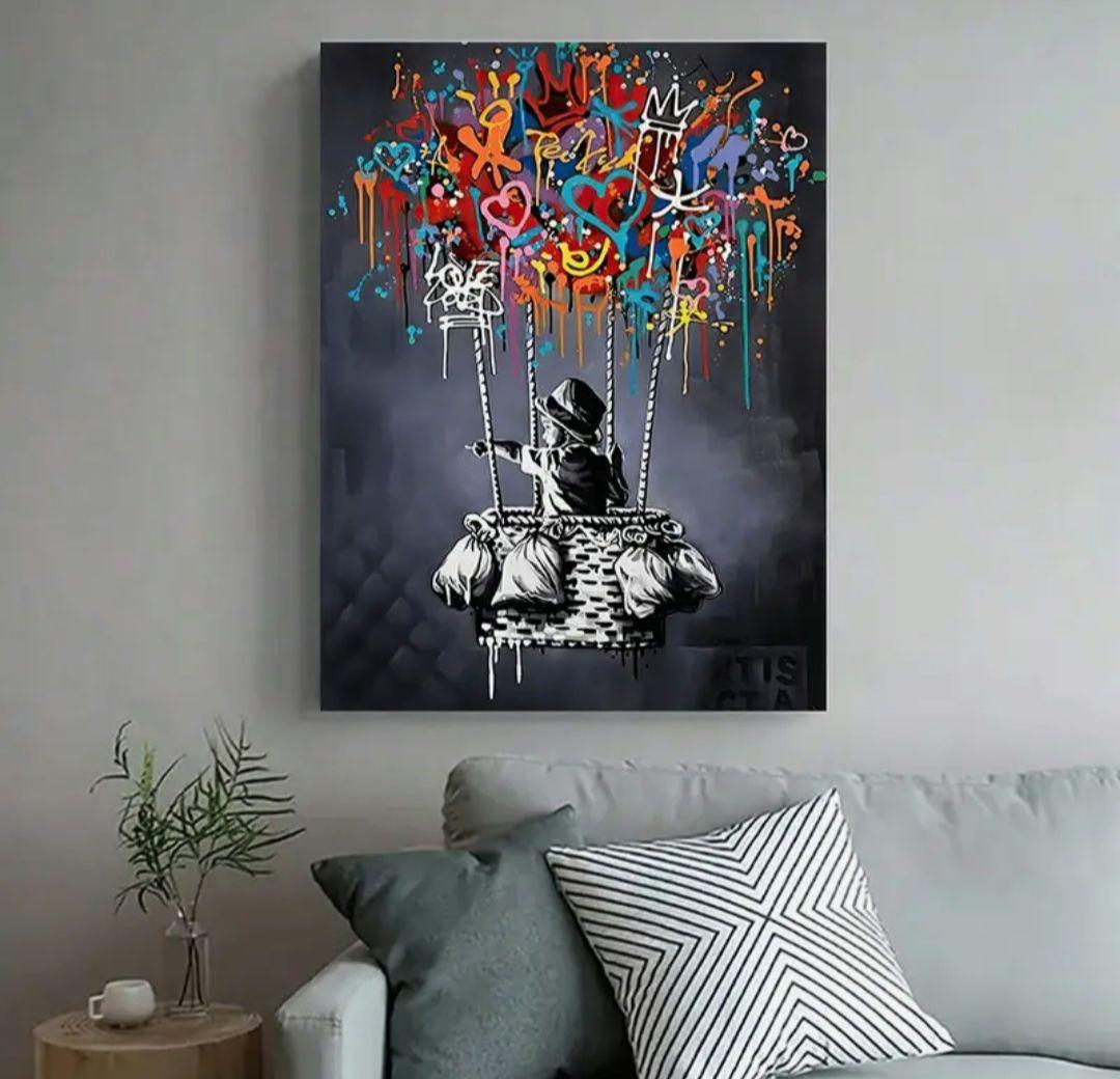 【額入り】大型！ストリートアート バルーン ☆ バクシア バンクシー