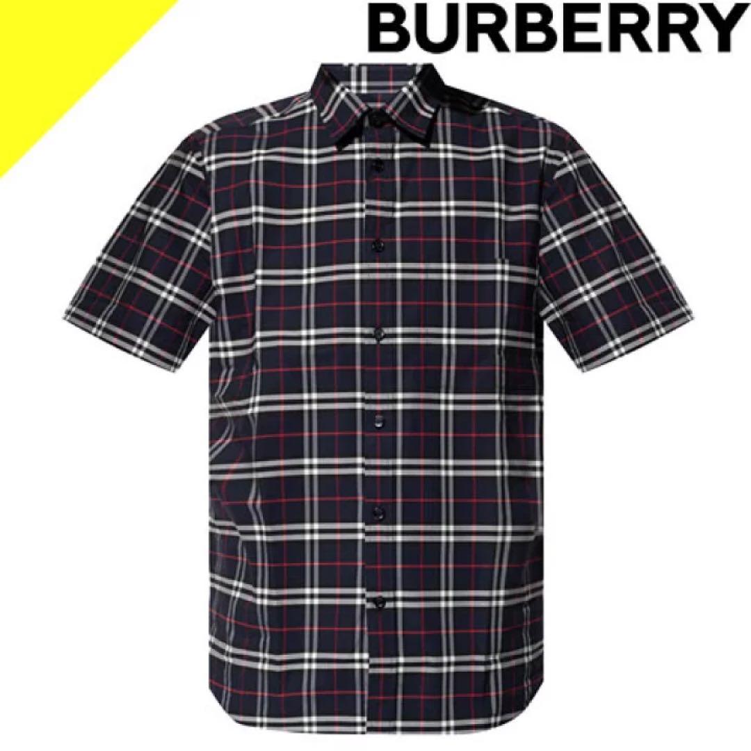 新品 新古 タグ BURBERRY メガノバチェック 加工 半袖シャツタータン