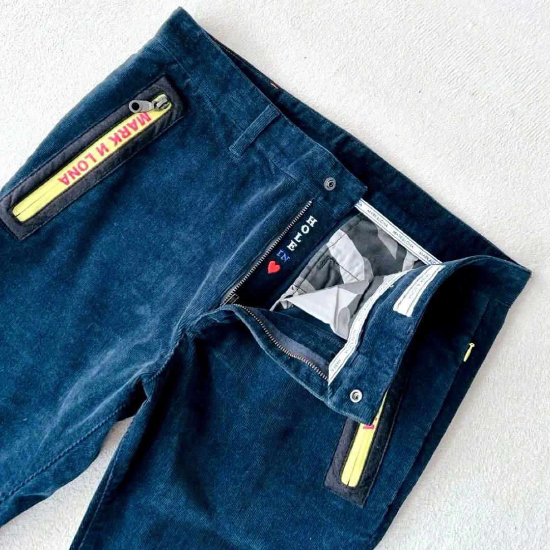 新品タグ付✨マークアンドロナ　コットンコーデュロイパンツ　　ゴルフ　ネイビー　L 美品 2024カタログ掲載 コーデュロイ MARK&LONA 】 マークアンドロナ