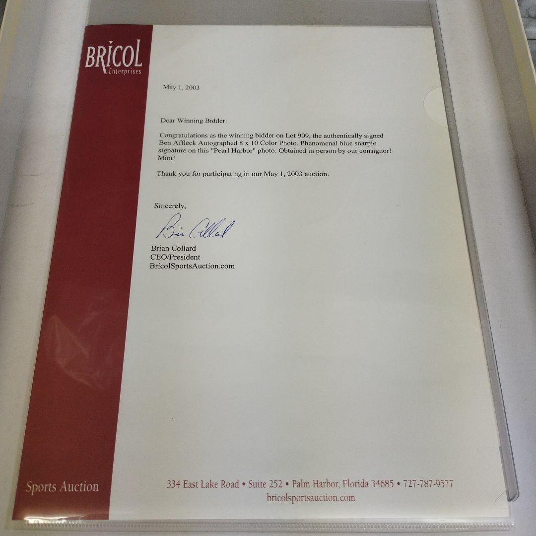 映画 パールハーバー ベン・アフレック 直筆サイン入り8X10フォト