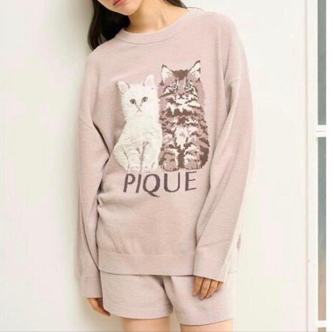 ジェラートピケ ツインキャットジャガードプルオーバー ショートパンツ