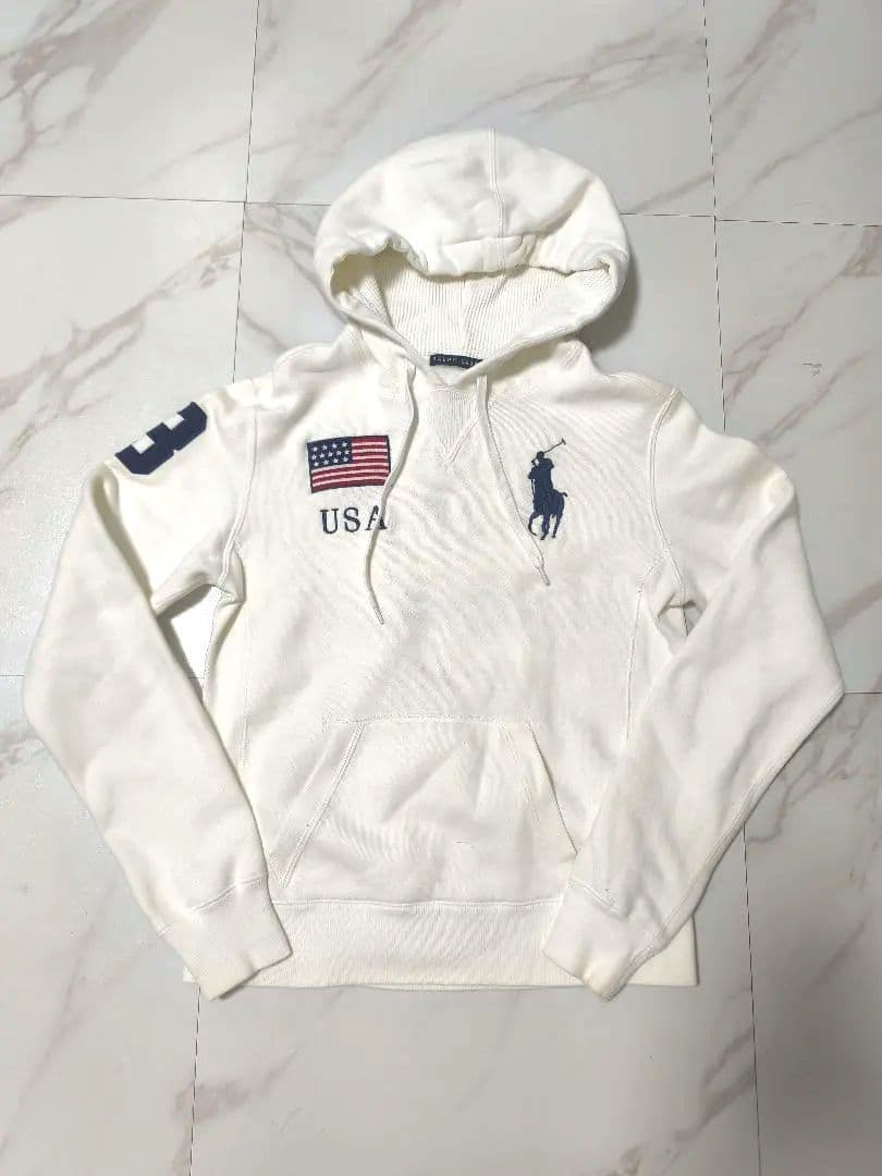 ポロラルフローレン ビックポニー 白 国旗 パーカー y2k drip M ポロラルフローレン ビックポニー 白 国旗 パーカー y2k drip M - メルカリ
