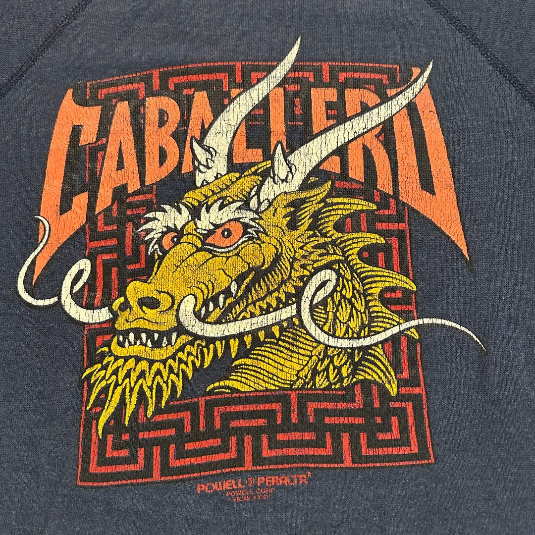 80s パウエル　キャバレロ　POWELL Discus L デッドストック☆80s POWELLパウエル CABALEROキャバレロ コットンT