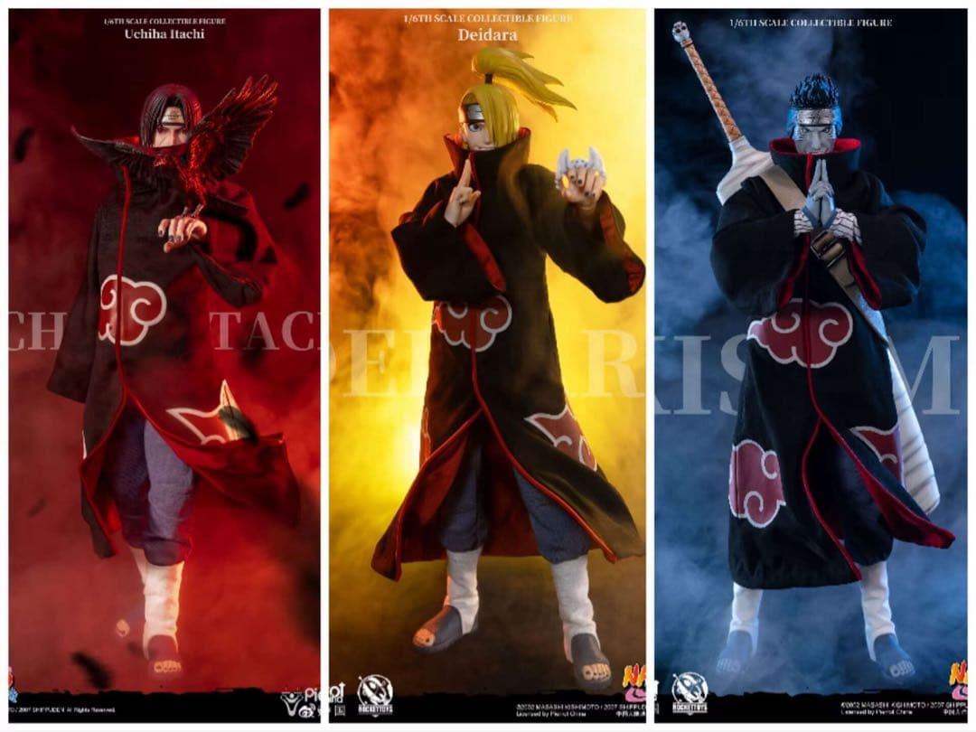 RocketToys1/6NARUTO ナルト 暁　フィギュア3体セット Rocket Toys 1/6 公式公認 Naruto 暁 干柿鬼鮫 塗装済み可動フィギュア