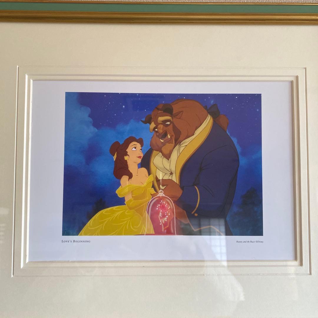 美品　Disney ディズニー　美女と野獣の絵　額装