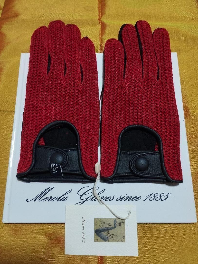 メローラ ディア黒メッシュ赤 ドライビンググローブ フェラーリ別注元