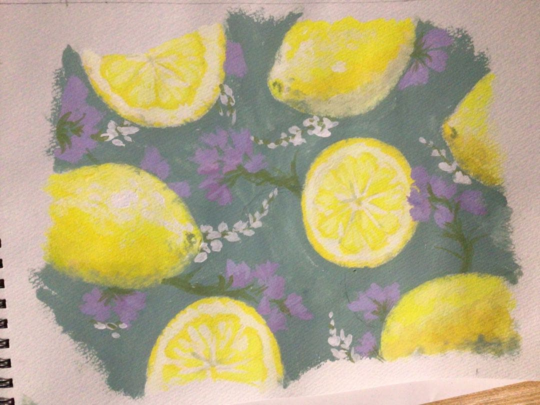 ガネーシャさん専用ですパステル画 3点セット 果物と花