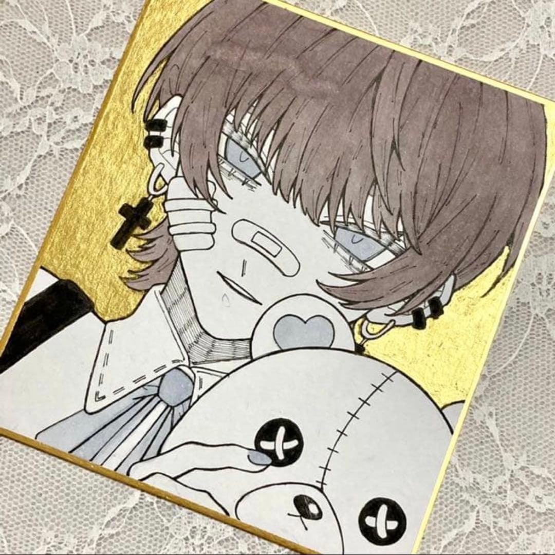 手描きイラスト 色紙 - メルカリ