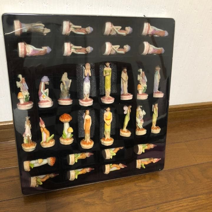 妖精チェス駒とボードセット 美品 レア チェスセット 将棋 ボードゲーム